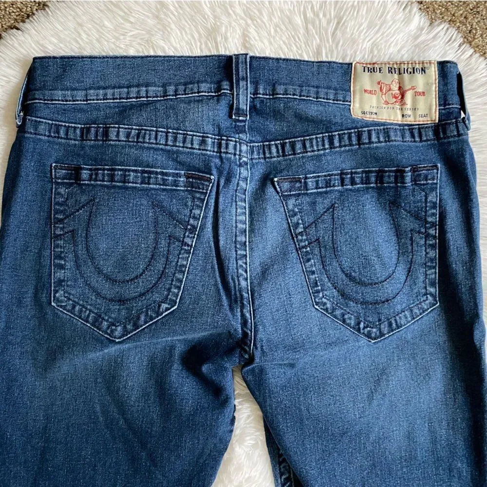 True‎ Religion Ricky Relaxed Straight Jeans Mens Size 34x30 Offset Blue